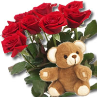 11 adet g�l ve ayicik buket  Dikmen cicek , cicekci 