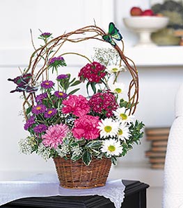 Dikmen �lkad�m �i�ek g�nderme sitemiz g�venlidir  sepet i�erisinde karanfil gerbera ve kir �i�ekleri