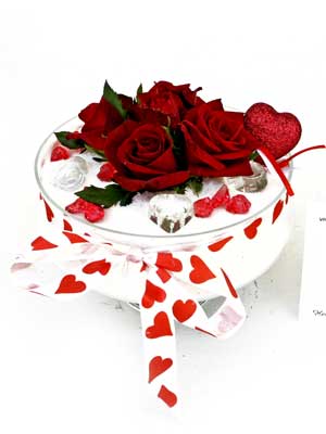 A�a�� Dikmen ankara �i�ek�i telefonlar� yurti�i ve yurtd��� �i�ek sipari�i  7 adet g�l cam i�inde ve s�slemeler ��k bir �i�ek