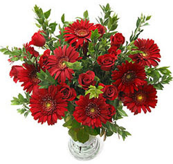 5 adet kirmizi g�l 5 adet gerbera aranjmani Dikmen Keklikp�nar� �i�ek online �i�ek sipari�i 