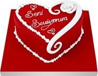 Seni seviyorum yazili kalp yas pasta Ankara Dikmen �i�ek yolla 