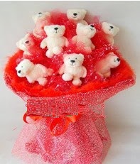 9 adet teddy bear buket Dikmen cicek , cicekci 