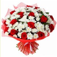 11 adet k�rm�z� g�l ve beyaz k�r �i�e�i Ankara Dikmen kaliteli taze ve ucuz �i�ekler 
