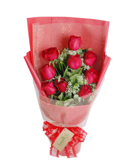 9 adet k�rm�z� g�lden g�rsel buket Dikmen Akp�nar Ankara  hediye sevgilime hediye �i�ek 
