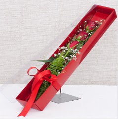Kutu i�erisinde 3 adet k�rm�z� g�l Ankara Dikmen �lker �i�ek yolla , �i�ek g�nder , �i�ek�i  