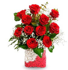11 adet k�rm�z� g�l vazosu Dikmen Harbiye ankara �nternetten �i�ek sipari�i 