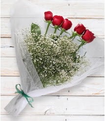 5 k�rm�z� g�lden sade buket Dikmen cicek , cicekci 
