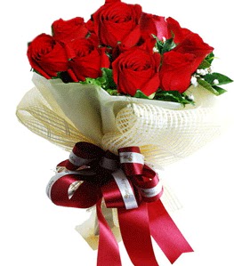 9 adet k�rm�z� g�lden buket tanzimi Ankara Dikmen Osmantemiz online �i�ek g�nderme sipari� 