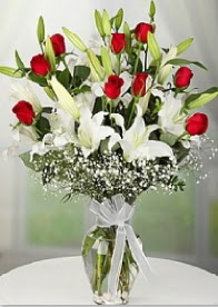 9 adet k�rm�z� g�l 3 dal kazablanka Dikmen cicek , cicekci 