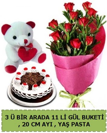 Ya�pasta ay�c�k ve g�l buketi her�ey i�inde Ankara Dikmen Osmantemiz online �i�ek g�nderme sipari� 