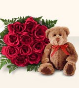9 adet g�l ve oyuncak �ve�ler Dikmen anneler g�n� �i�ek yolla 