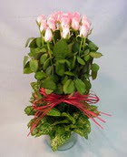 13 adet pembe g�l silindirde  Dikmen cicek , cicekci 