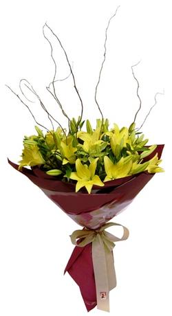 �i�ek�i Dikmen �i�ek servisi , �i�ek�i adresleri  5 adet lilyum dan buket sade ve sik