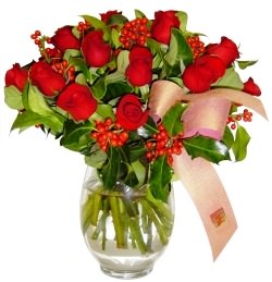 �i�ek�i Dikmen �i�ek servisi , �i�ek�i adresleri  11 adet kirmizi g�l  cam aranjman halinde