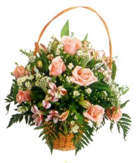 sepet i�erisinde 11 adet g�l ve kir �i�ekleri �i�ek�i Dikmen �i�ek servisi , �i�ek�i adresleri 