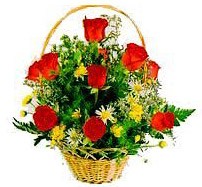 �i�ek�i Dikmen �i�ek servisi , �i�ek�i adresleri  sepet i�erisinde 11 adet g�l ve kir �i�ekleri