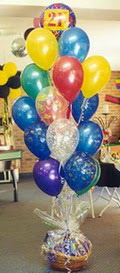 Ankara Dikmen iek yolla  sepet ierisinde ikolata ve 21 adet balon
