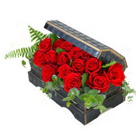 Sandik i�erisinde 21 adet kirmizi g�l Dikmen ankara �i�ek ma�azas� , �i�ek�i adresleri 