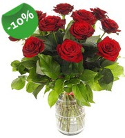 11 adet vazo i�erisinde k�rm�z� g�l Ankara Dikmen �lker �i�ek yolla , �i�ek g�nder , �i�ek�i  