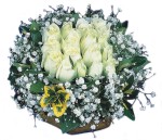 Yukar� Dikmen ankara �i�ekleri g�venli kaliteli h�zl� �i�ek  Beyaz harika bir g�l sepeti