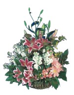 Ankara Dikmen �lker �i�ek yolla , �i�ek g�nder , �i�ek�i   Pembe gerbera ve lilyum sepeti 