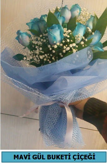 12 adet mavi g�lden mavi buket Dikmen Ankara �i�ek g�nder uluslararas� �i�ek g�nderme 
