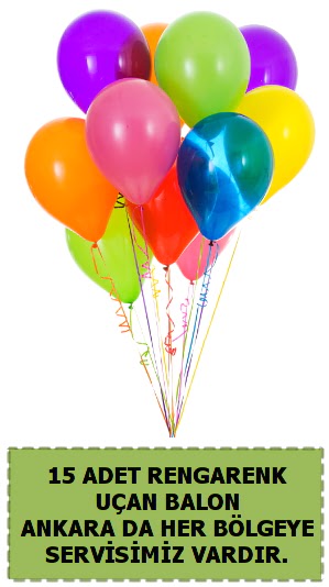 15 adet uan balon rengarenk Ankara Dikmen 14 ubat sevgililer gn iek 
