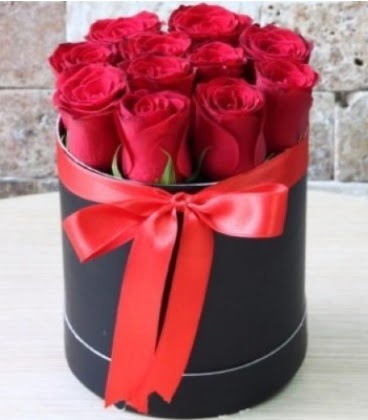 Kutu i�erisinde 9 adet k�rm�z� g�l Yukar� Dikmen ankara �i�ekleri g�venli kaliteli h�zl� �i�ek 