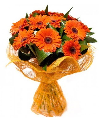 11 adet turuncu gerbera buketi Yukar� Dikmen ankara �i�ekleri g�venli kaliteli h�zl� �i�ek 