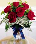�ve�ler Dikmen anneler g�n� �i�ek yolla  6 adet vazoda kirmizi g�l
